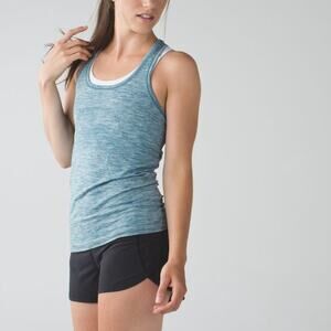Lululemon Swiftly Tech Racerback Tank Top Heathered Desert Teal Size 12